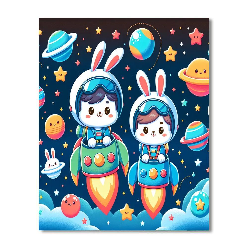Rocketing Rabbits Numbered Painting Kits