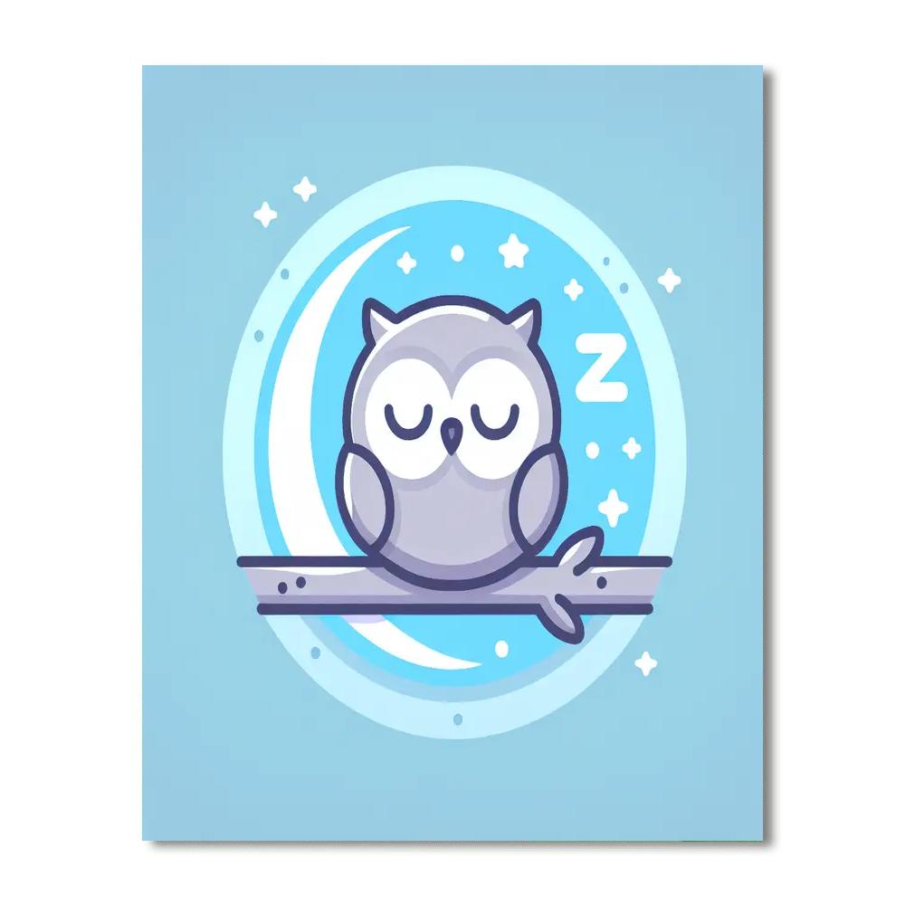 Sweet Dreaming Owl Paint By Numbers Art