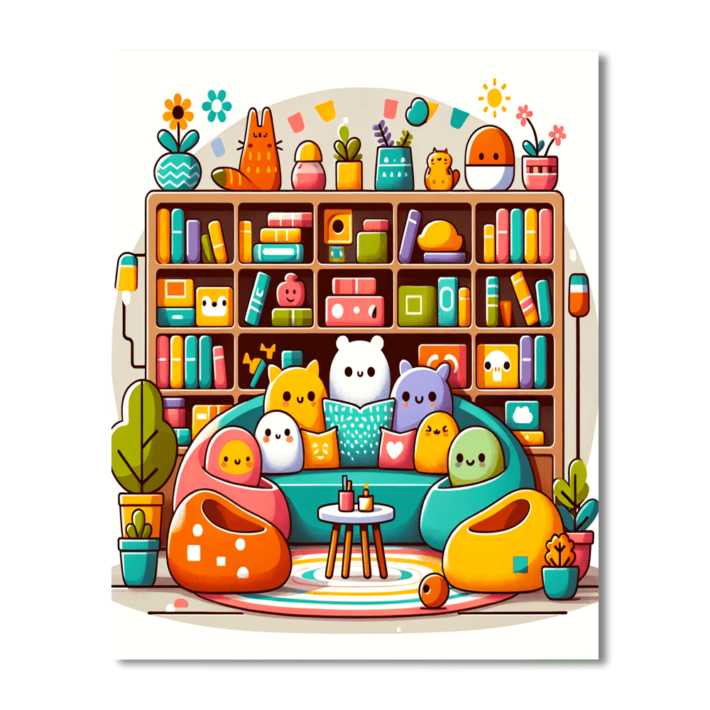 Cozy Reading Nook Paint By Number