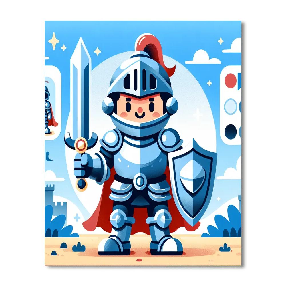 Brave Knight Adventure Paint By Numbers Art