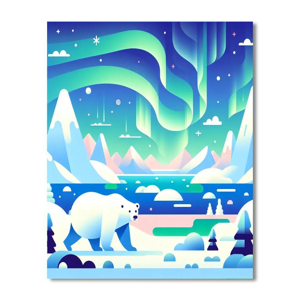 Polar Bear's Ice World Paint By Numbers