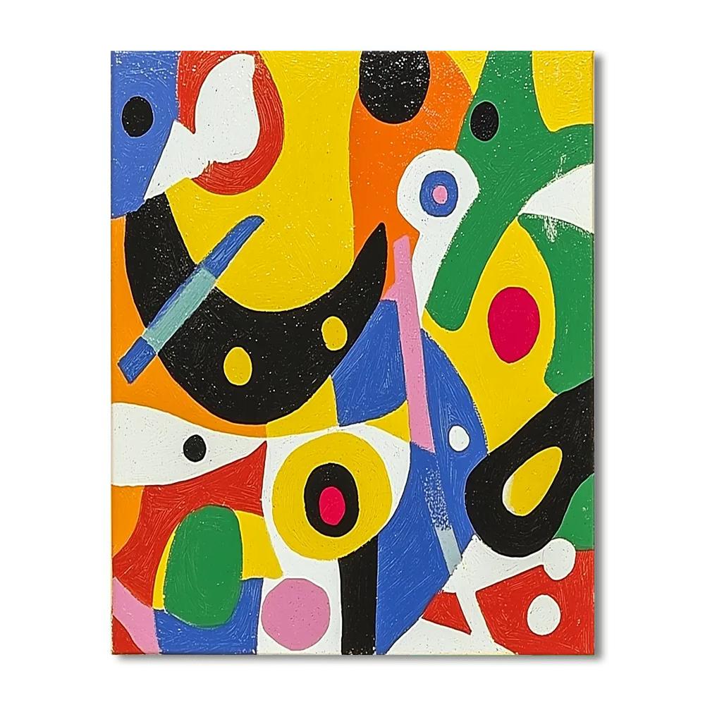 Joan Miró Inspired Playful Dynamics  Number Painting