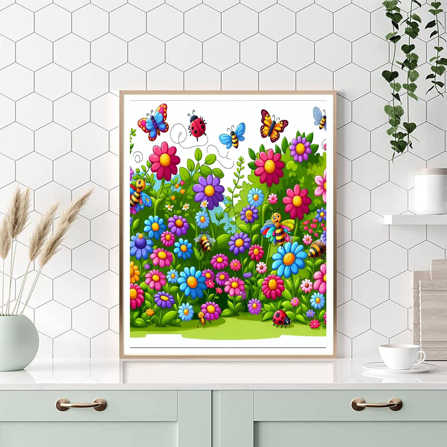 Nature's Colorful Garden Paint By Numbers Art