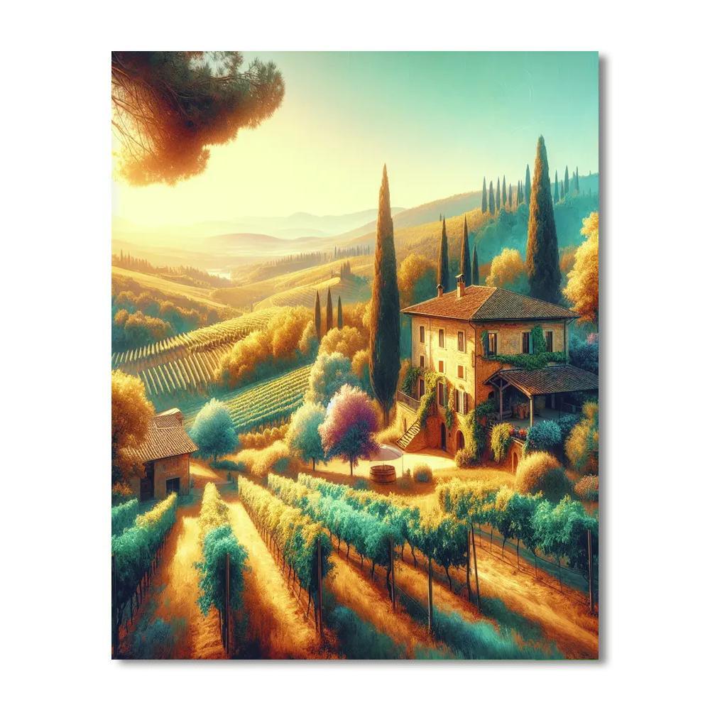 Tuscan Sunlit Villa DIY Paint By Numbers