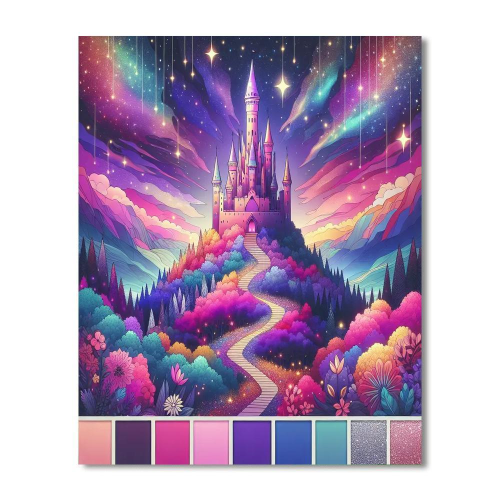 Dreamy Magical Castle Number Painting