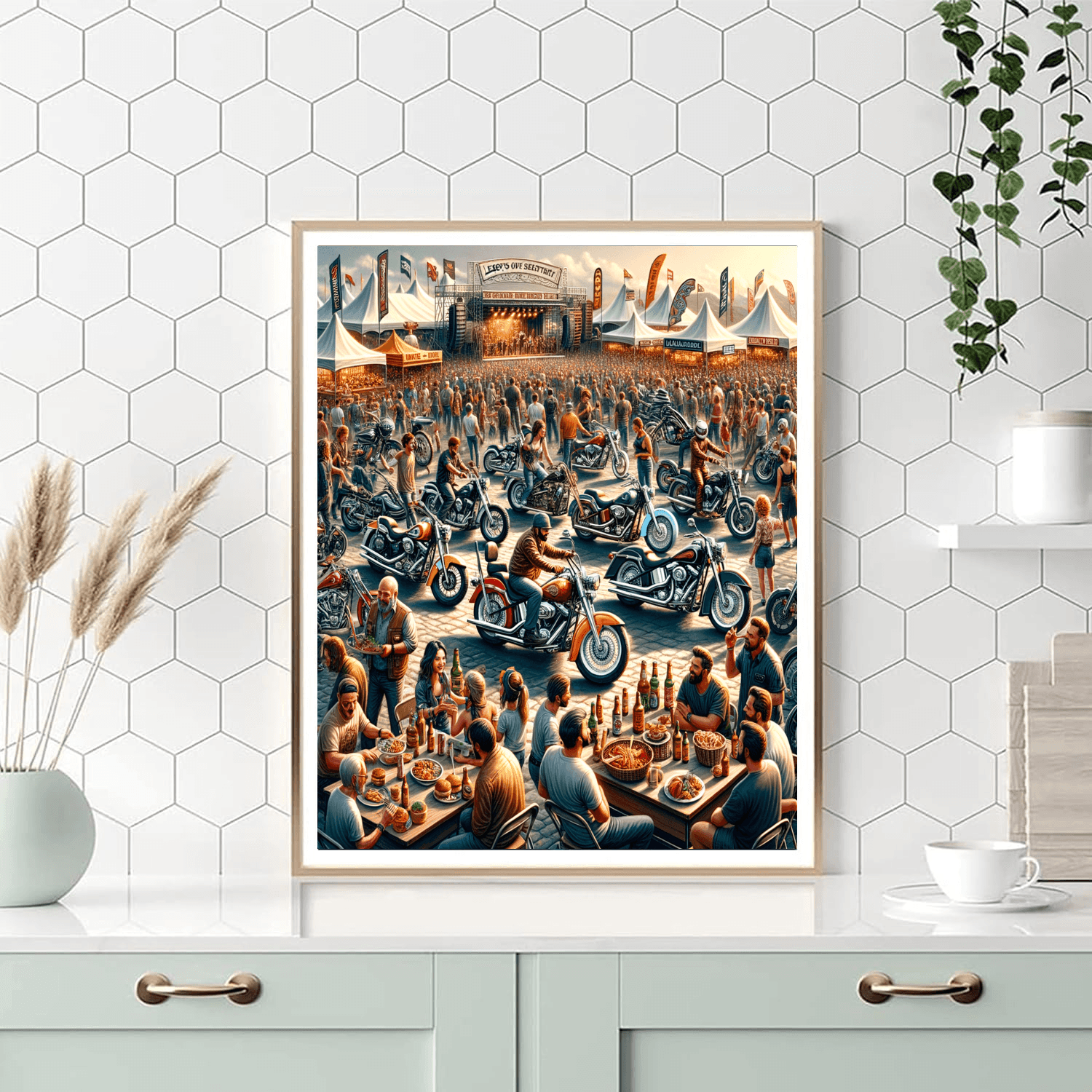 Harley-davidson Homecoming Festival - Usa Painting By Numbers Kit