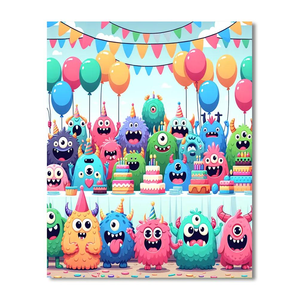 Whimsical Monster Bash DIY Paint By Numbers