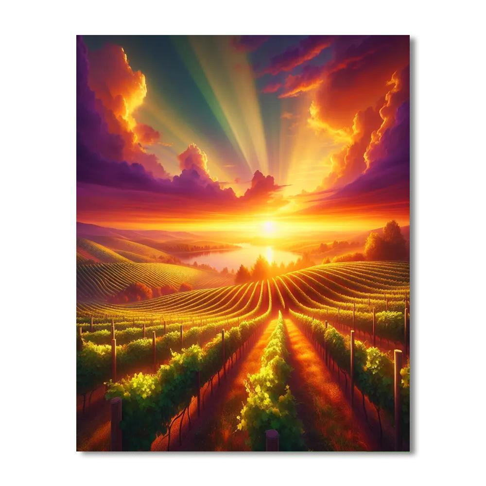 Golden Horizon Vineyard Paint By Number
