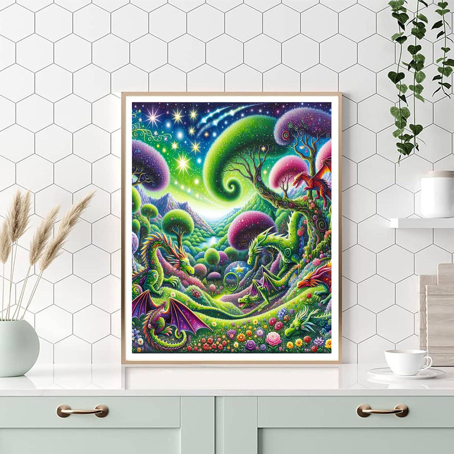 Whimsical Dragon Tales Number Painting