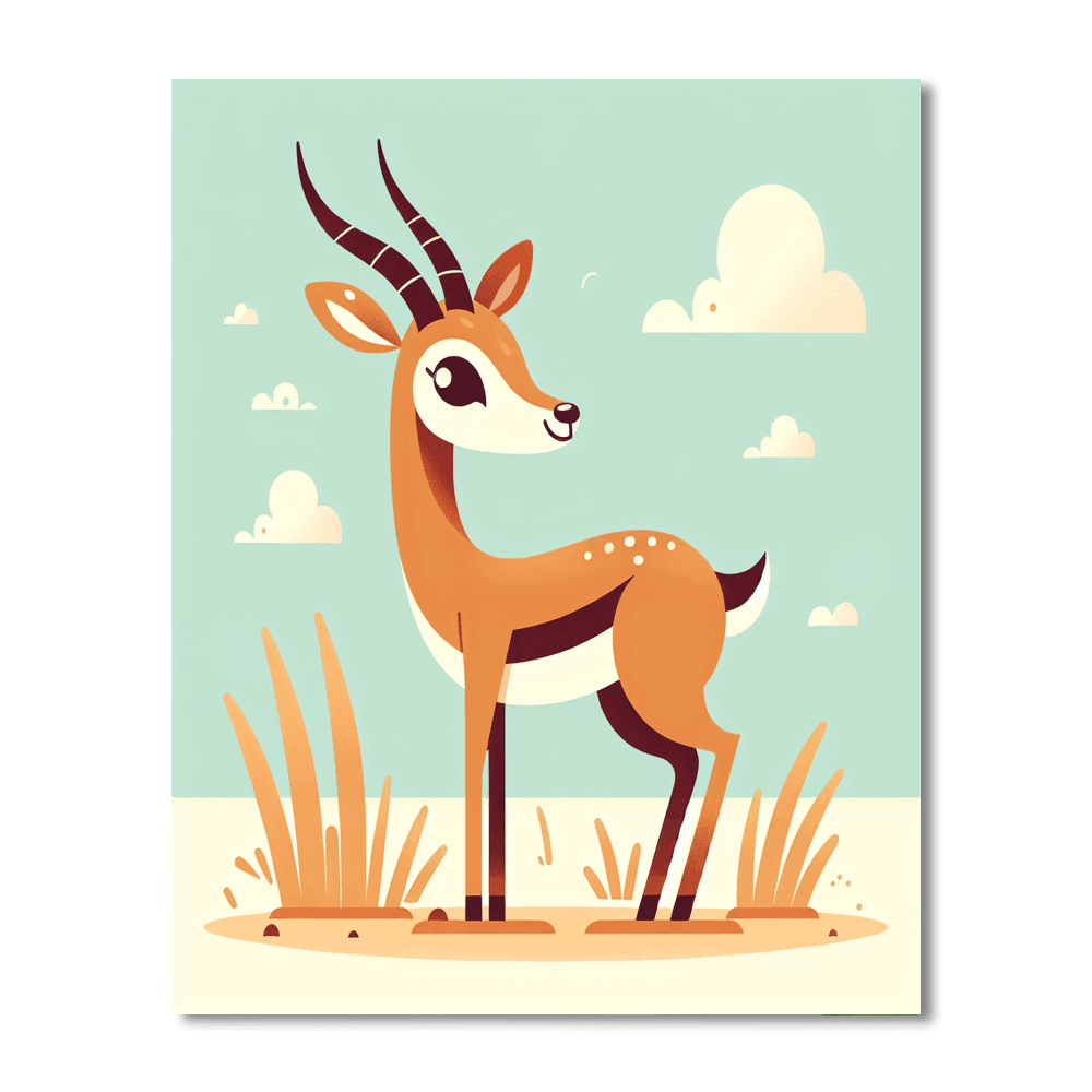 Graceful Gazelle Number Painting
