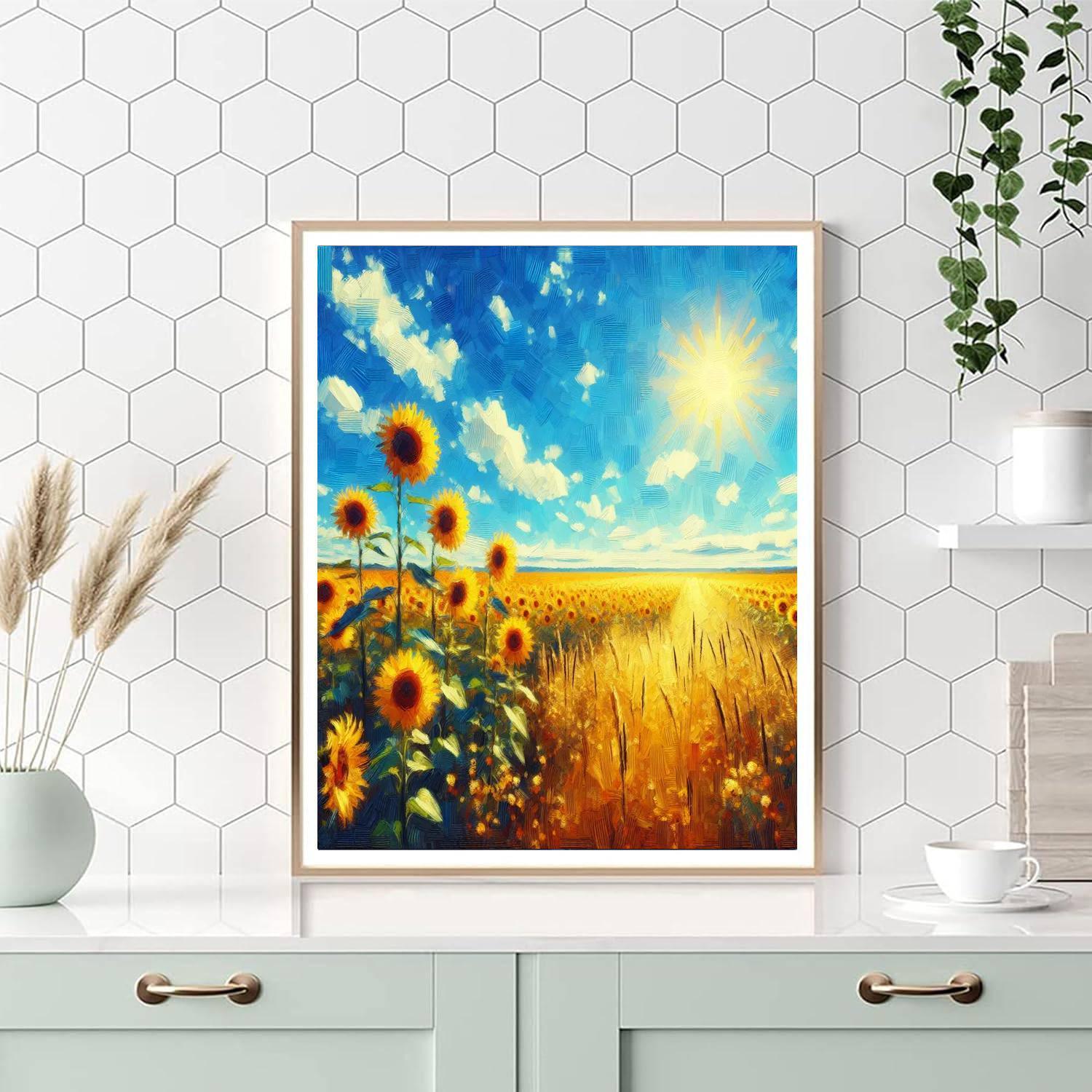 Radiant Fields Of Gold Paint By Number