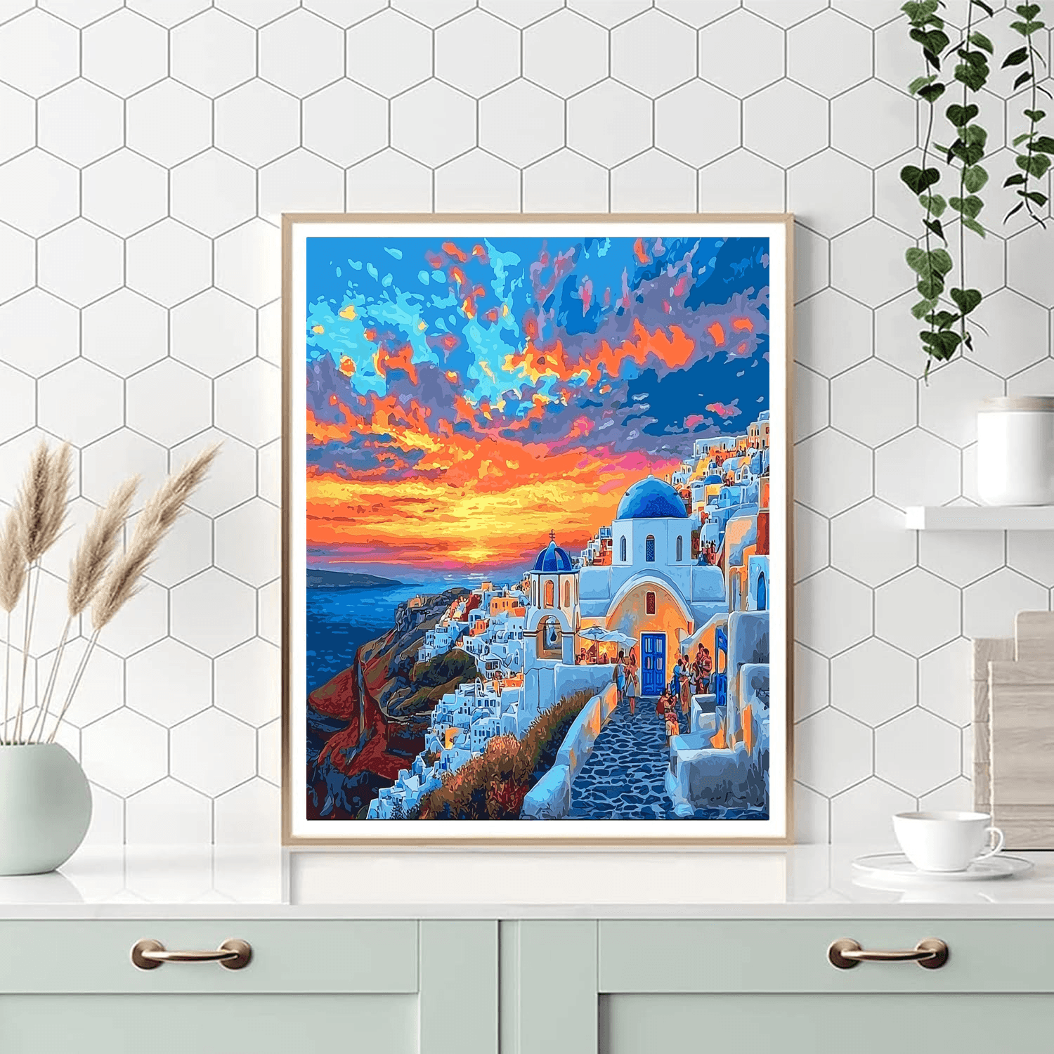 Oia, Santorini Paint By Color