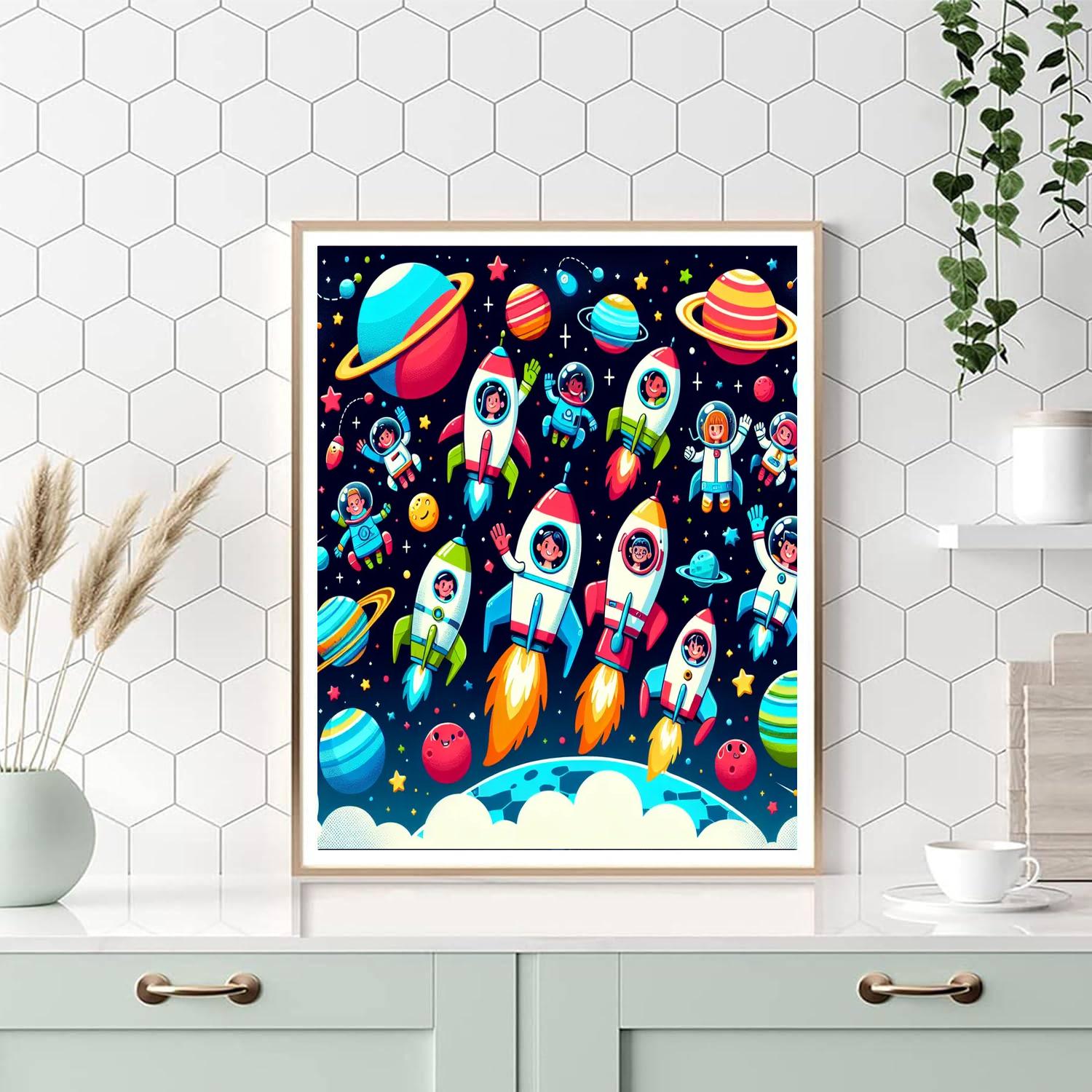 The Great Space Race Number Painting