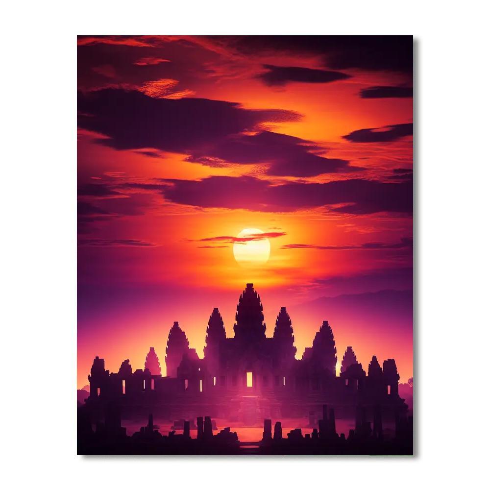 Sunrise Over Ancient Ruins Paint By Numbers Kits