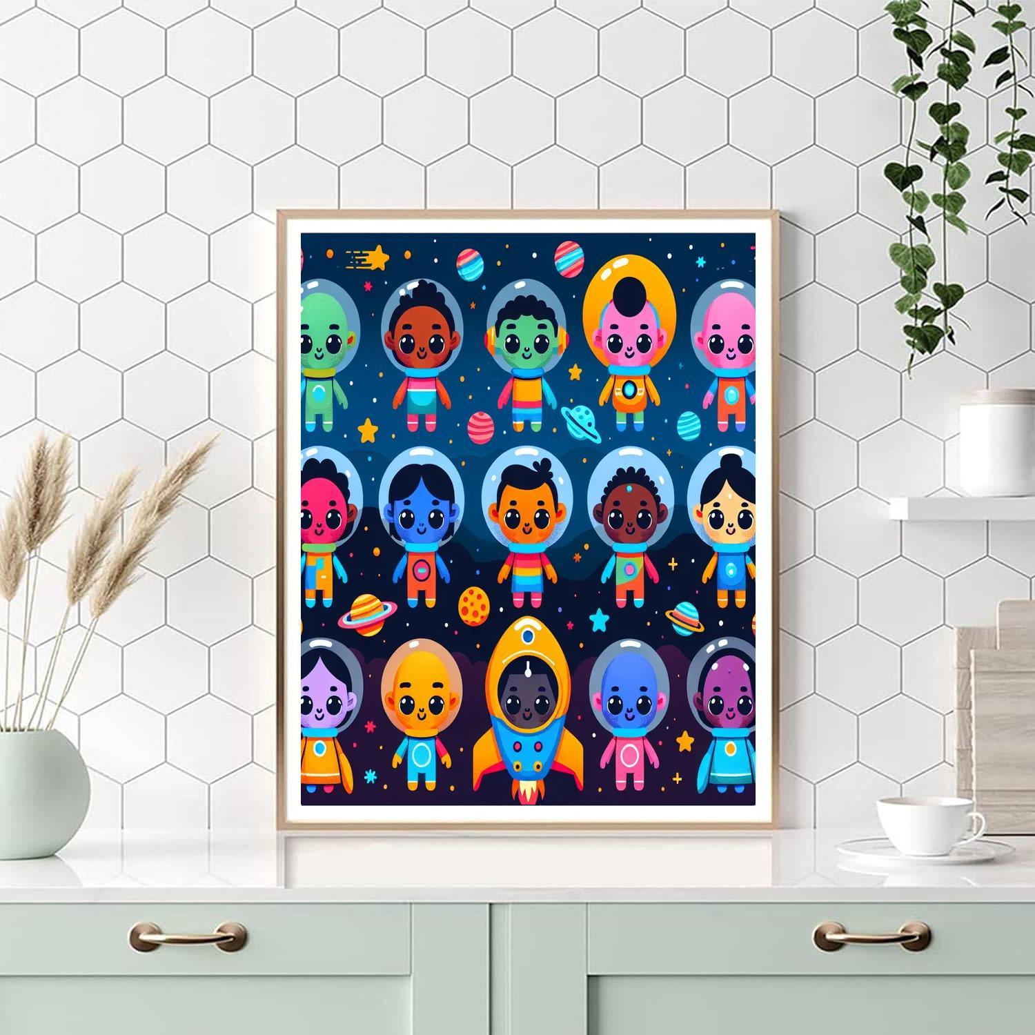 Alien's Intergalactic Journey Paint By Numbers Art