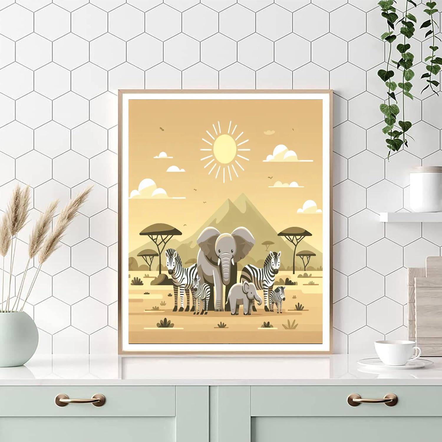 Sunlit Savanna Gathering Painting By Numbers Kit