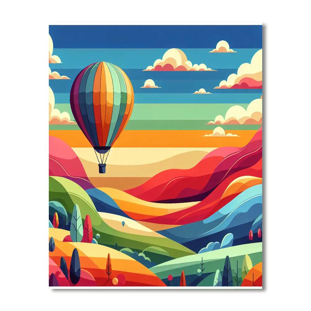 Dreamy Hot Air Balloon Ride Paint By Number