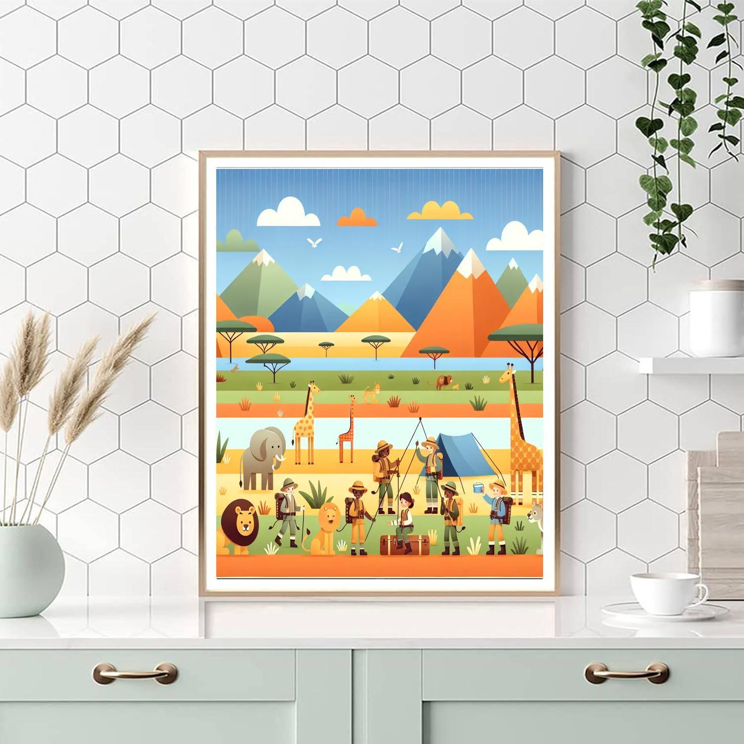 Adventurous Safari Camp Paint By Numbers Art