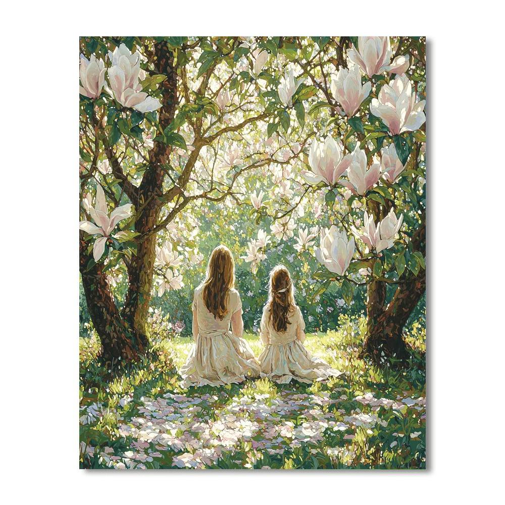 Beneath The Magnolia Trees Paint By Number