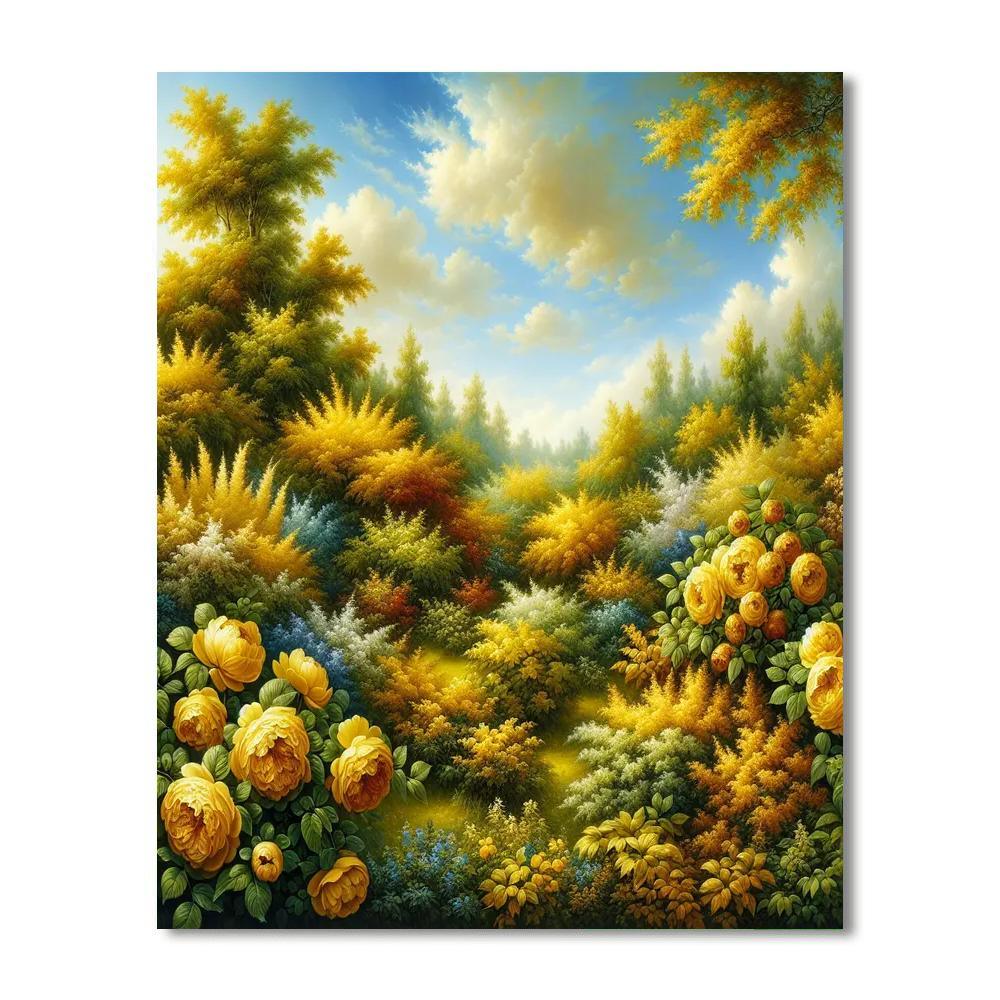 Garden Of Golden Blossoms Paint By Numbers Kits