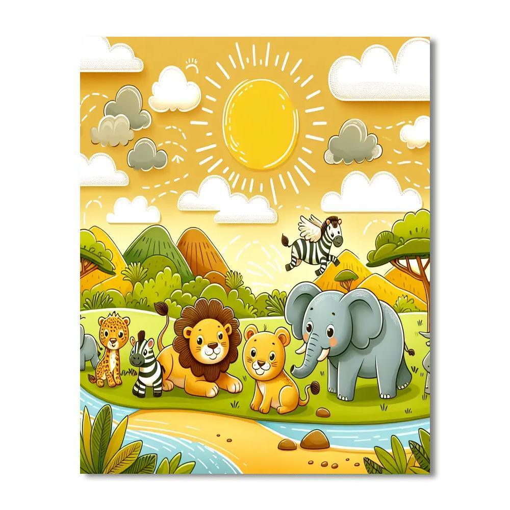 Safari For Young Adventurers Painting By Numbers Kit