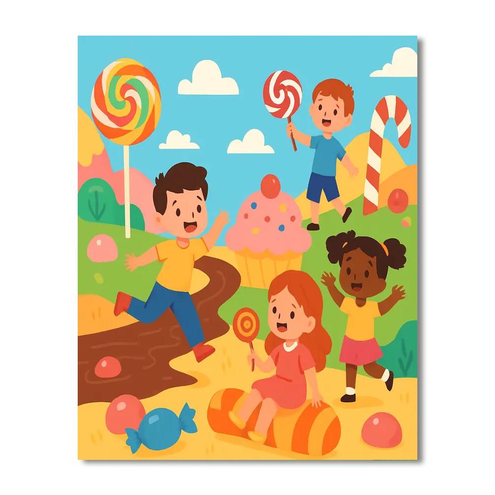 Frolicking In Candy Land DIY Paint By Numbers