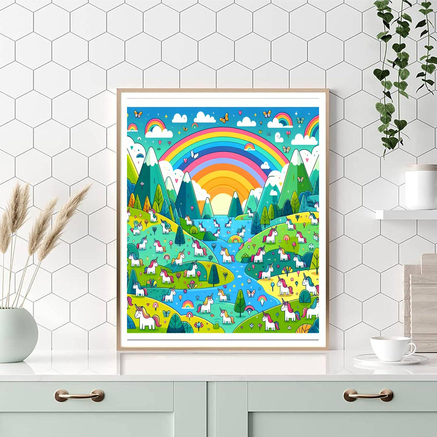 Unicorn's Rainbow Valley Numbered Painting Kits