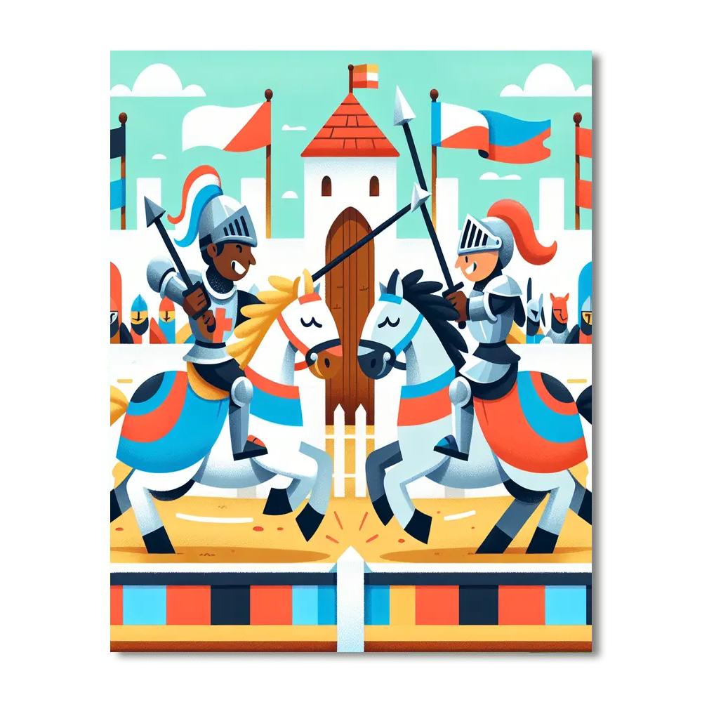 Castle Knights Tournament Number Painting
