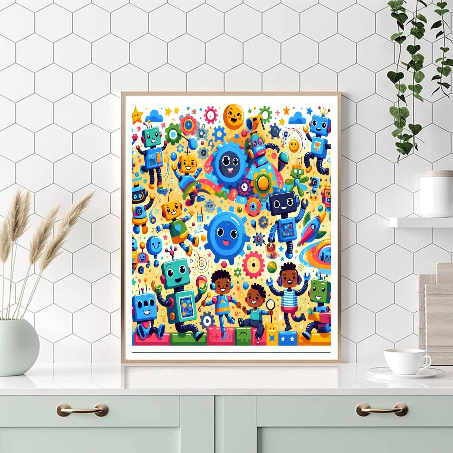 Cartoon Robot Revolution Paint By Numbers Kits
