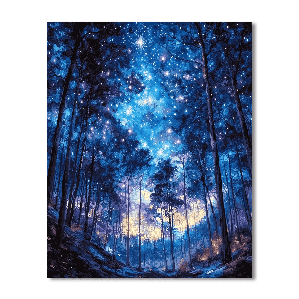 René Magritte Inspired Celestial Forest Dream  Paint By Numbers Kits