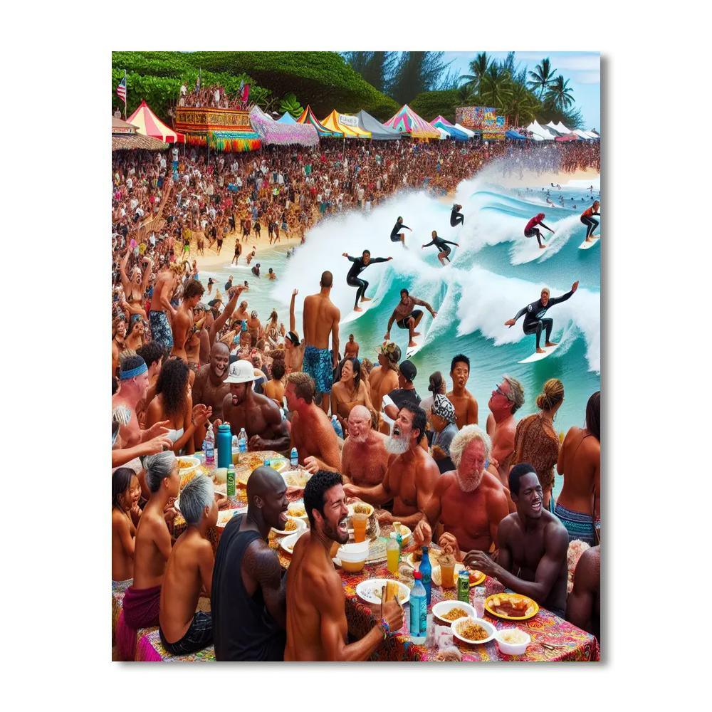 Oahu North Shore Surf Festival Paint By Numbers Art