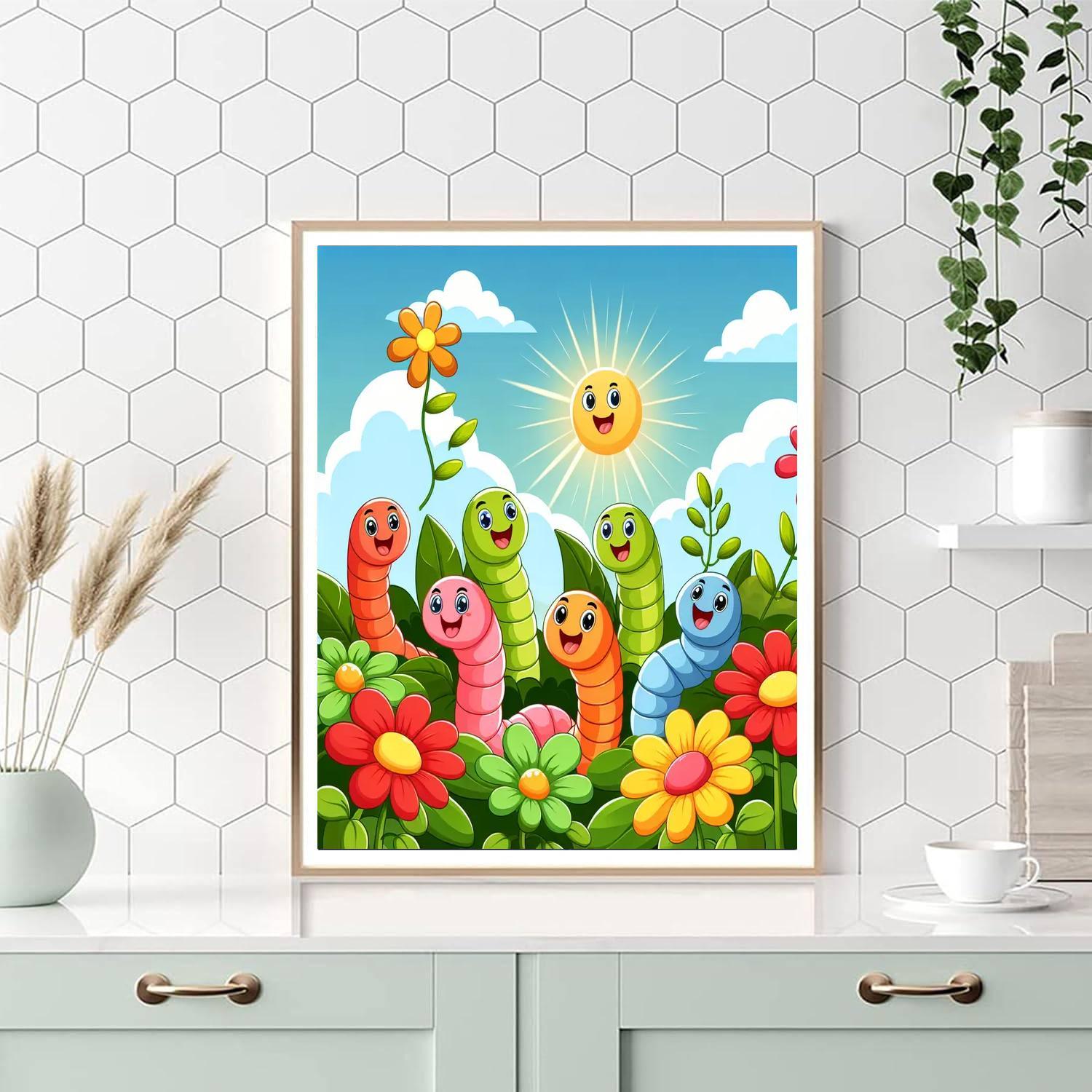 Whimsical Worms Numbered Painting Kits
