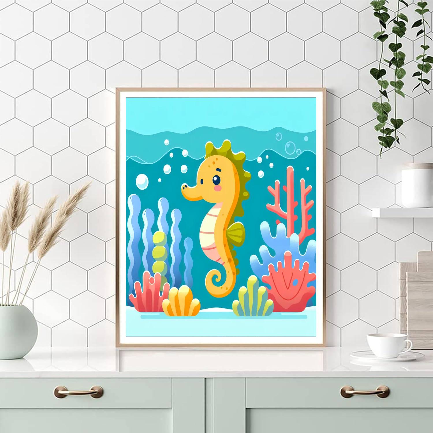 Serene Seahorses Numbered Painting Kits