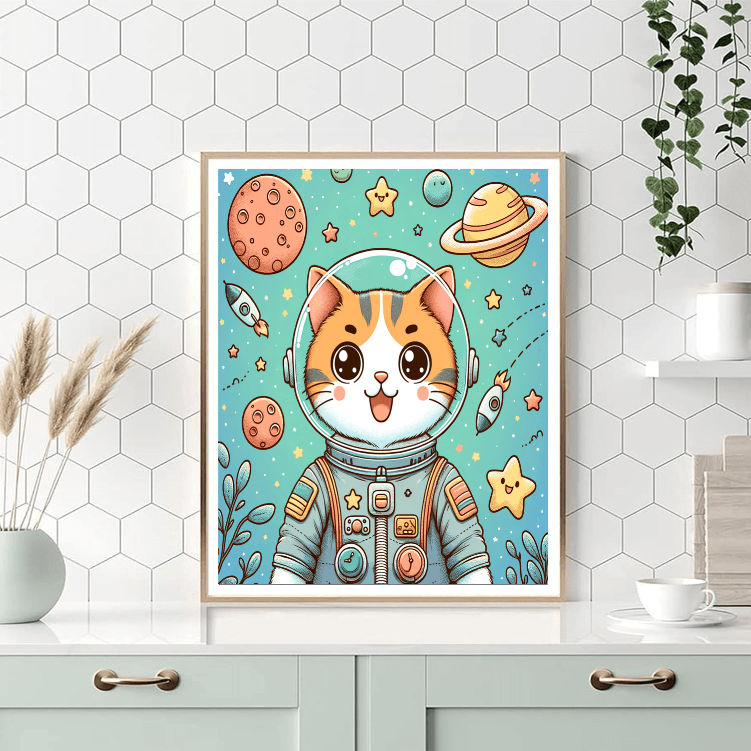 Astro Cat Galaxy Numbered Painting Kits