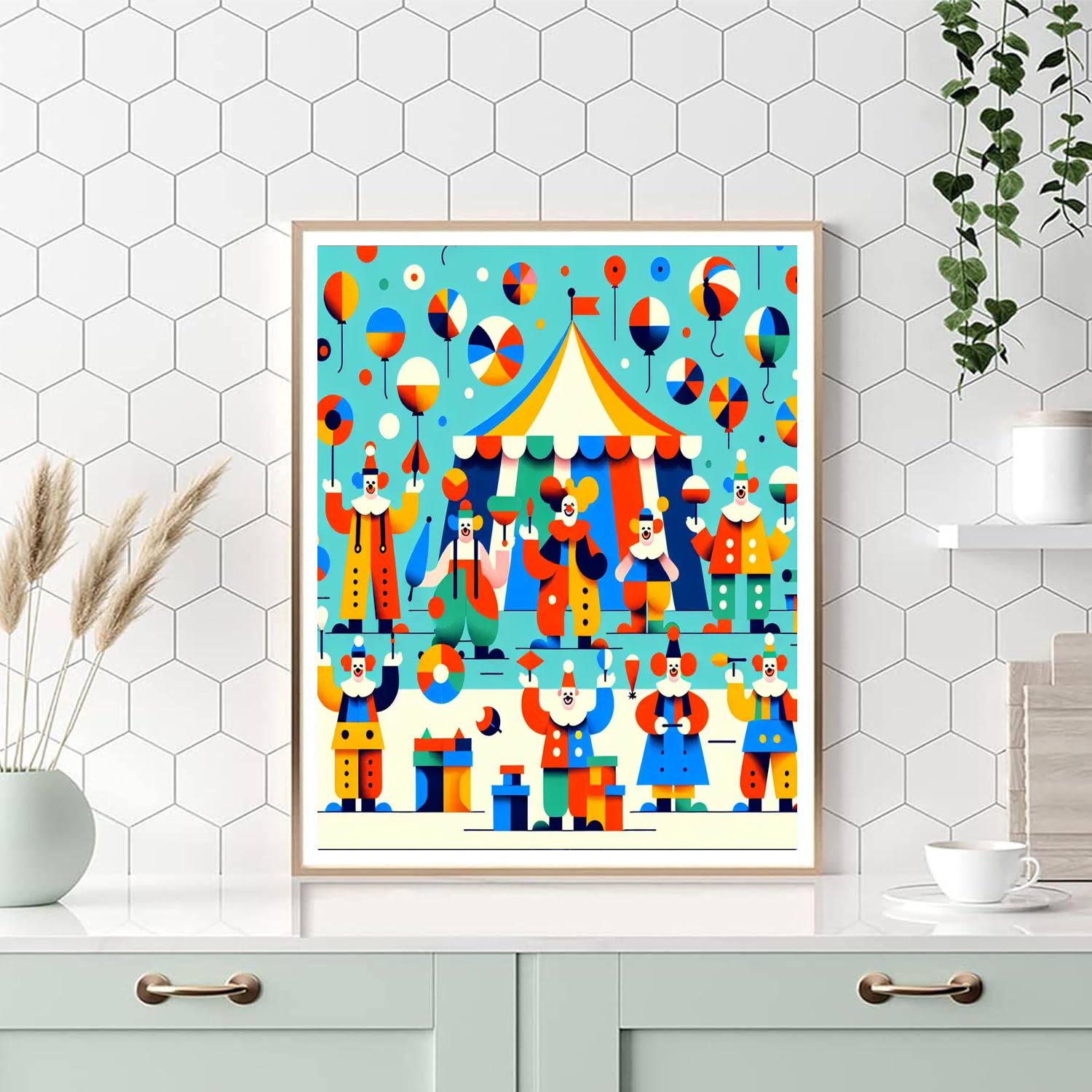Colorful Clown Carnival Number Painting