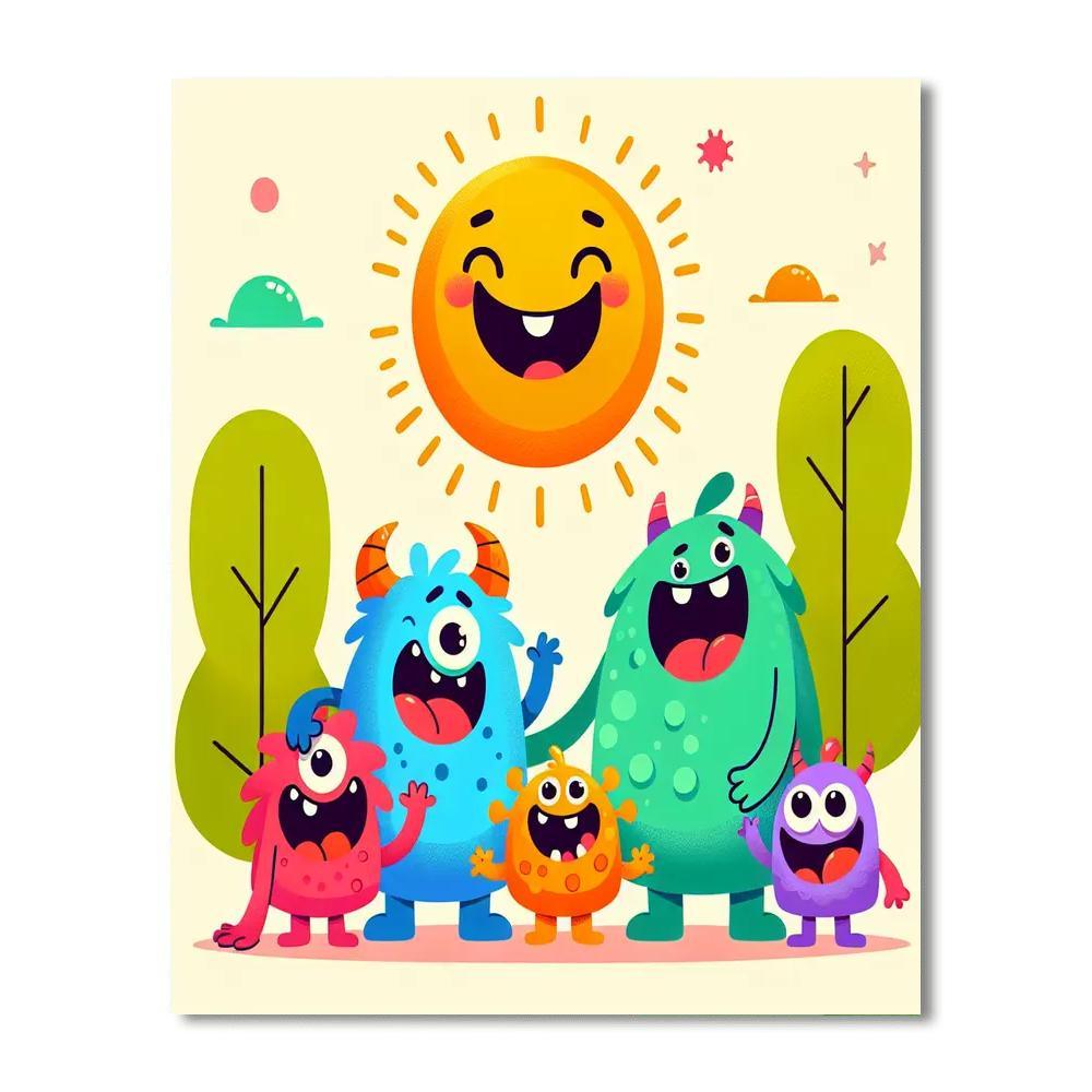 Happy Monster Family Paint By Number