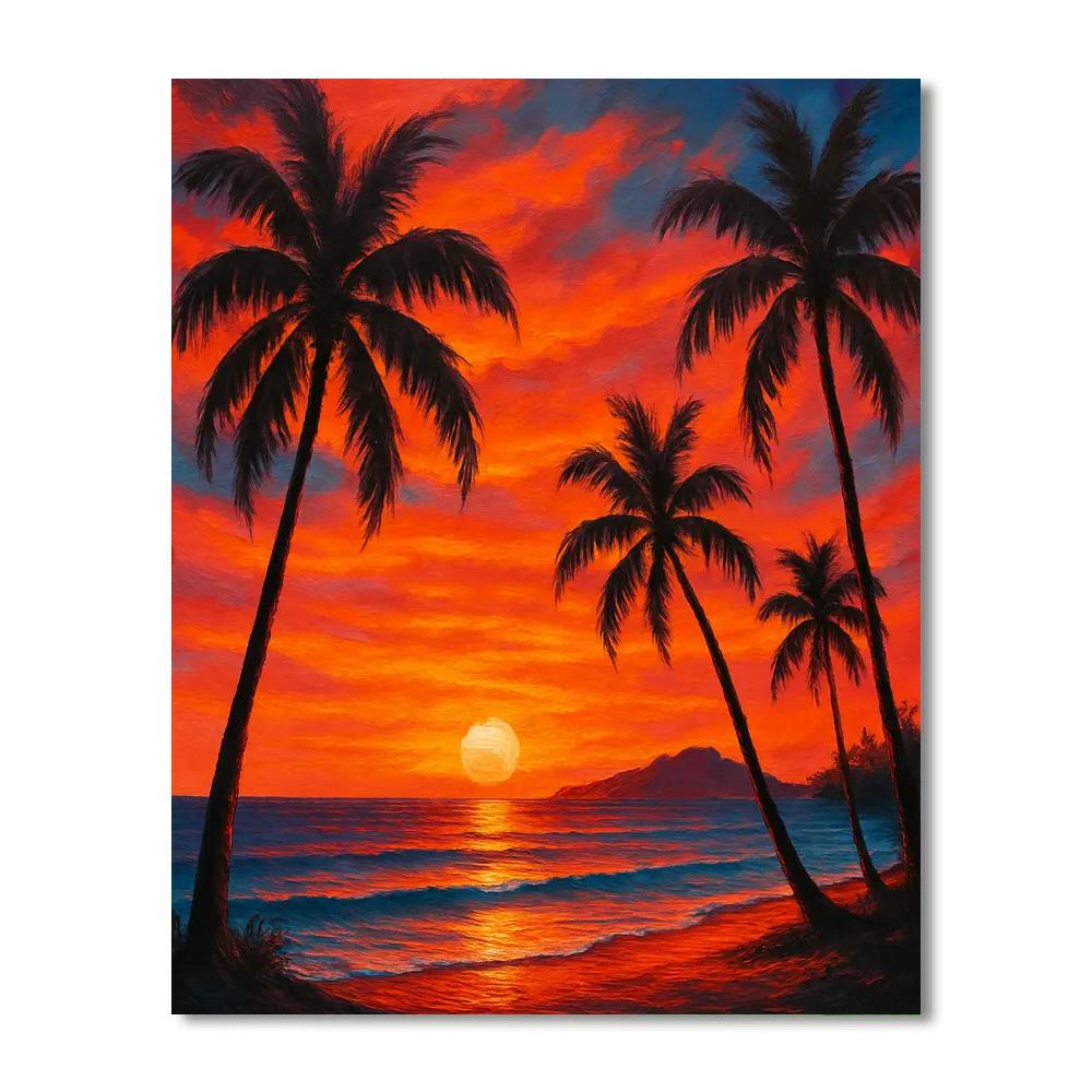 Hawaii Sunset Serenade Number Painting