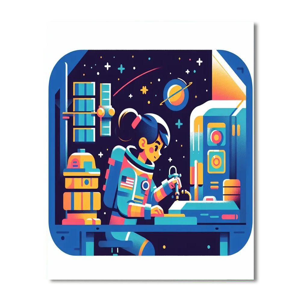 Astronaut Space Station Mission Paint By Numbers Kits