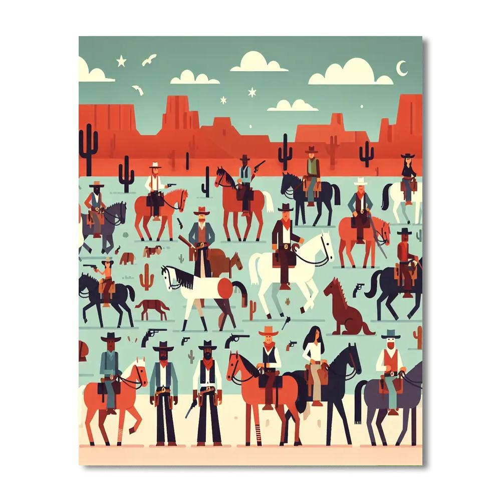 Wild West Adventure Show Painting Number Kit