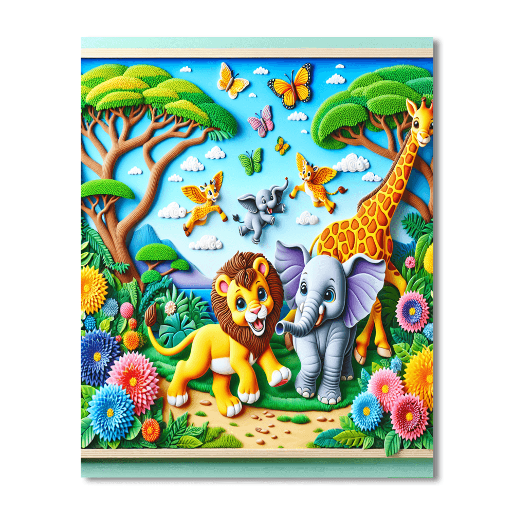 Cute Safari Adventure Paint By Number