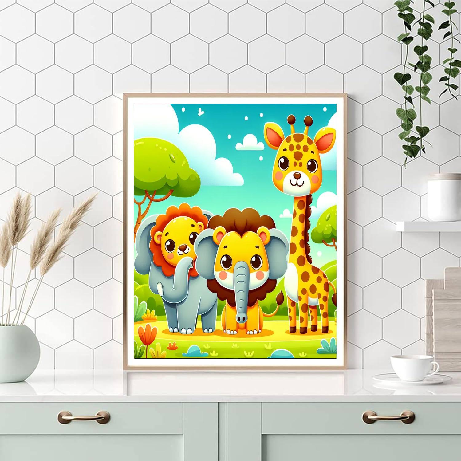 Safari Adventure With Cute Animals Paint By Color