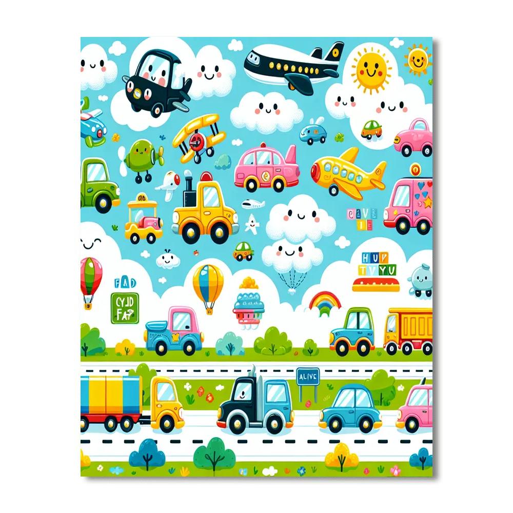 Transportation Extravaganza Numbered Painting Kits