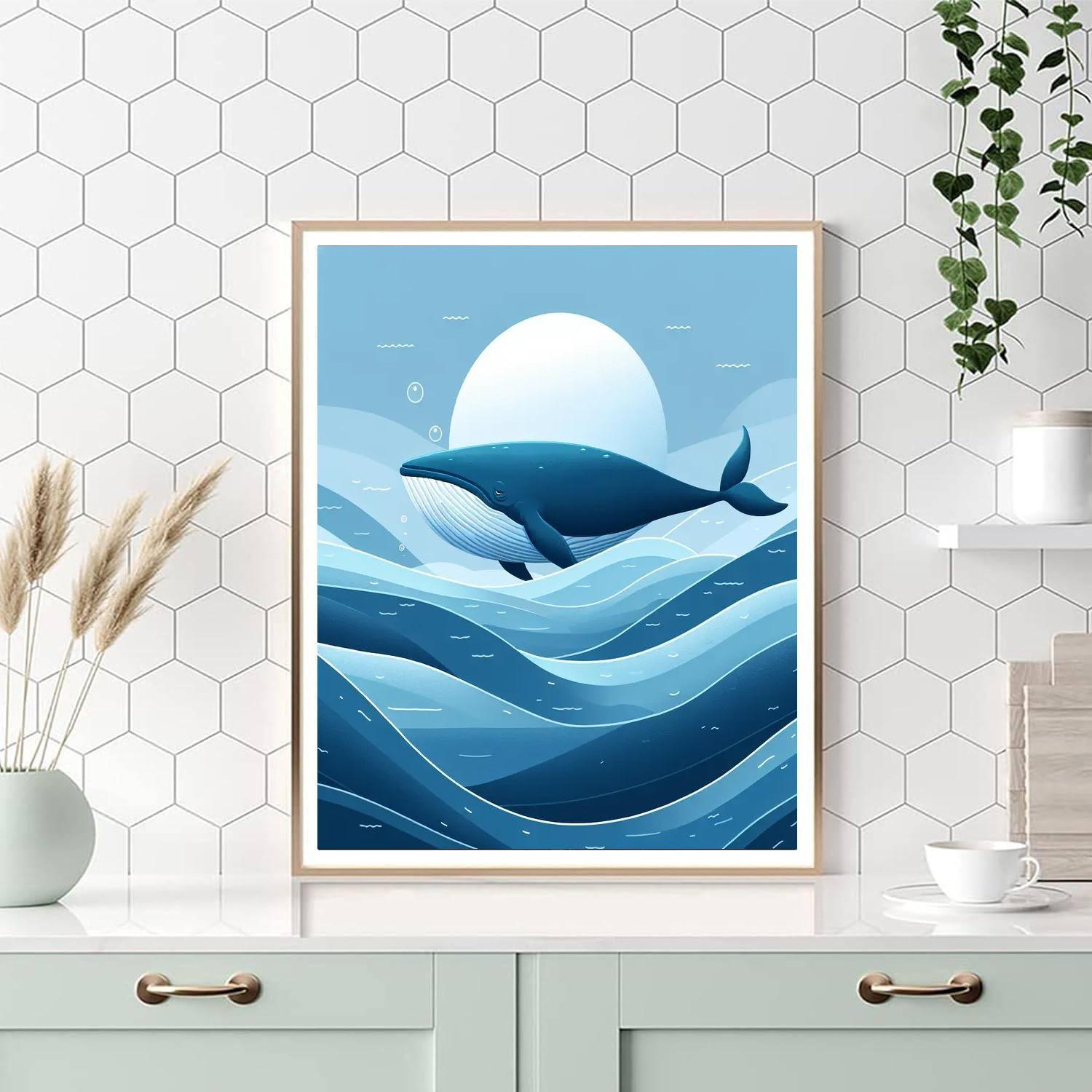 Wondrous Whale Waters Number Painting
