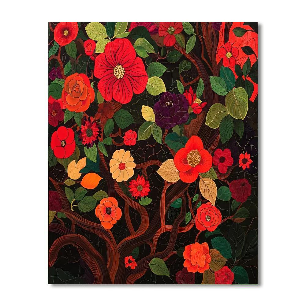 Frida Kahlo Inspired Healing Roots  Paint By Color