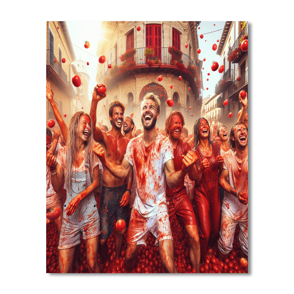 La Tomatina Festival - Spain Painting Number Kit