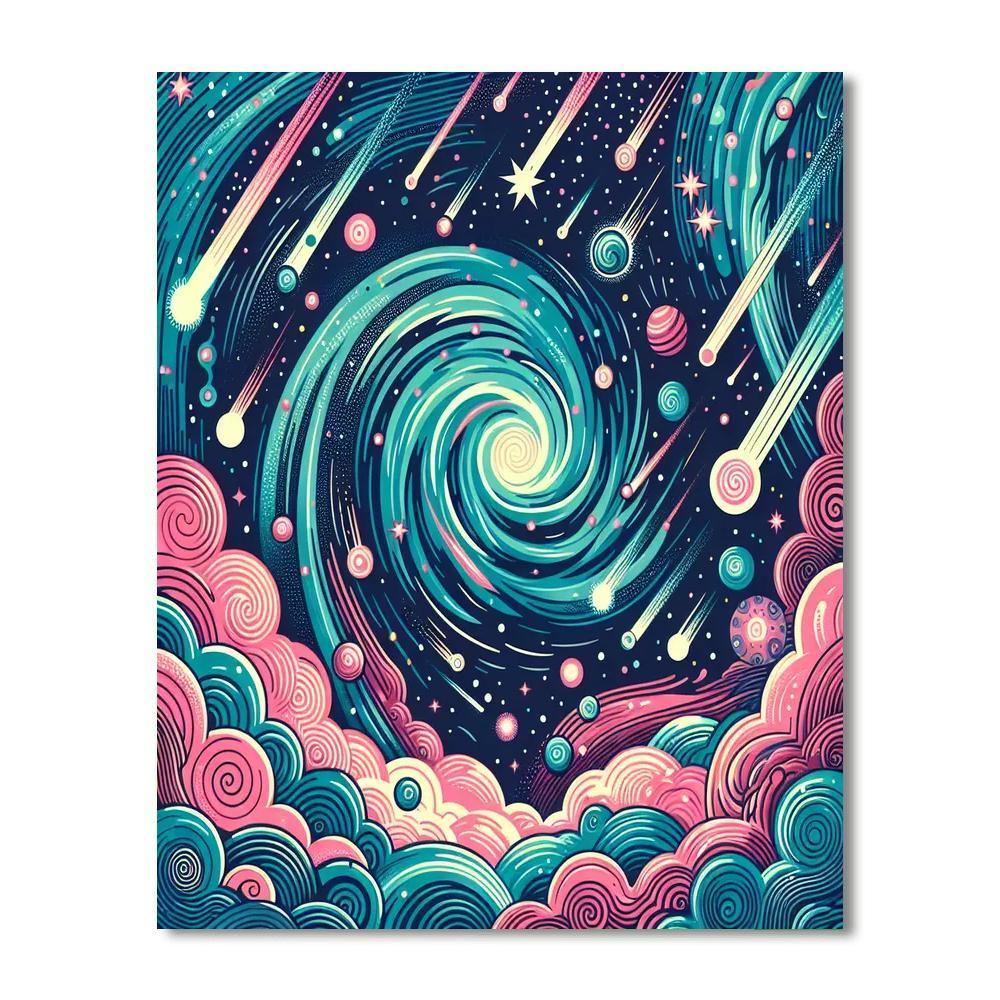 Cosmic Carousel Of Stars Paint By Number