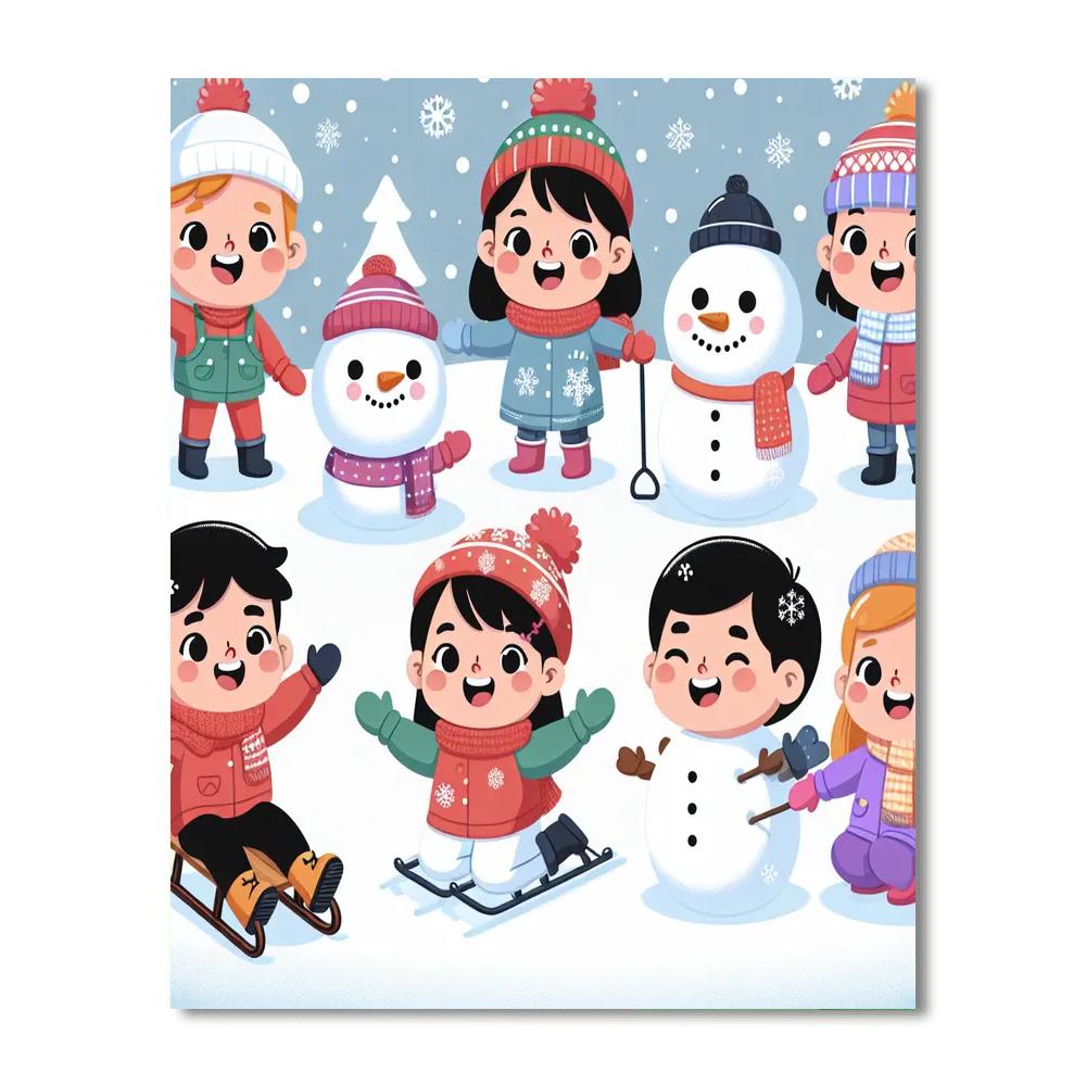 Winter Fun Spectacular Numbered Painting Kits