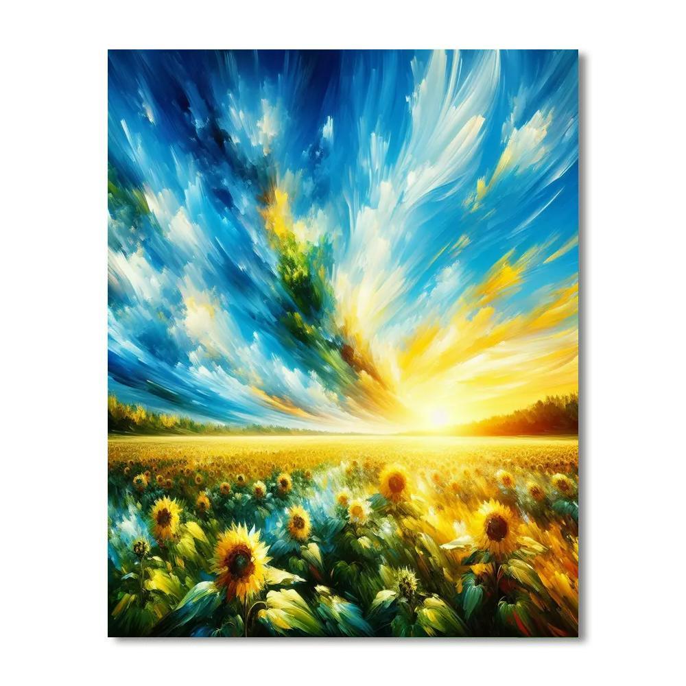 Sunflower Field Symphony Painting By Numbers Kit