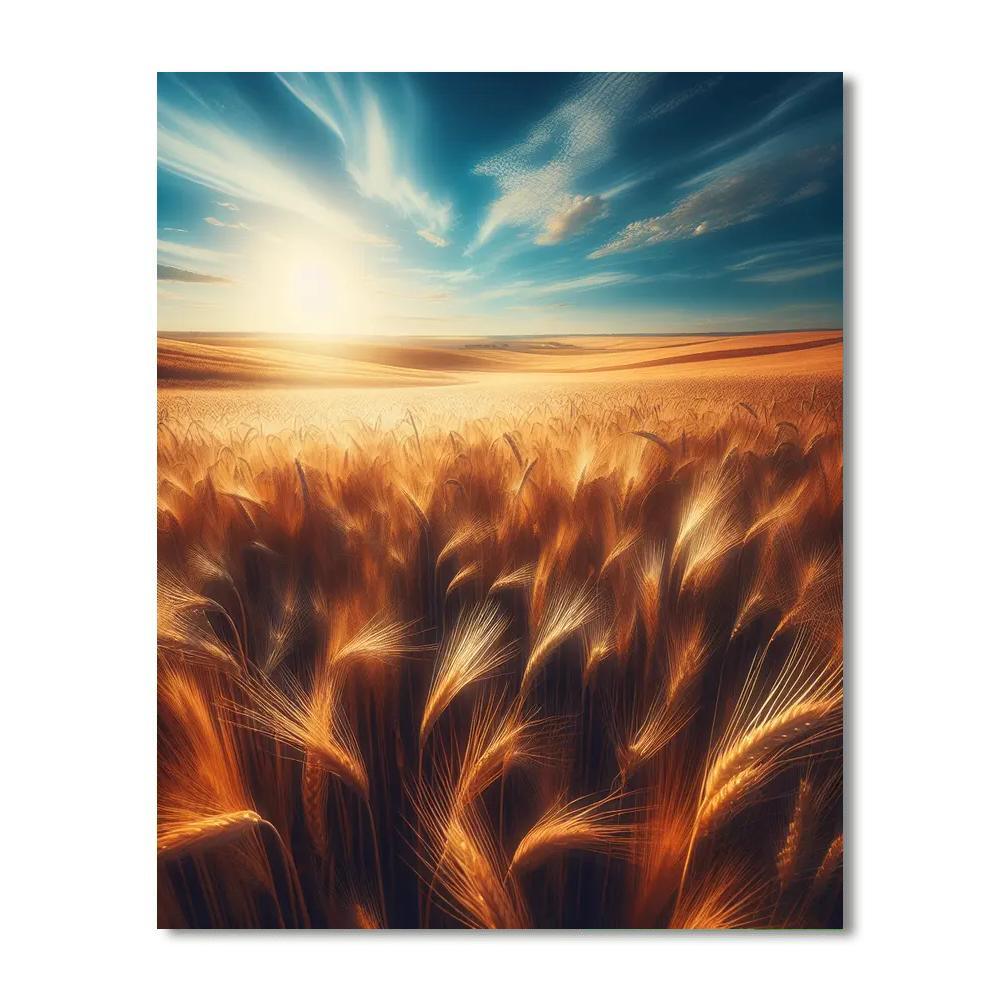 Golden Sunlit Wheat Fields DIY Paint By Numbers