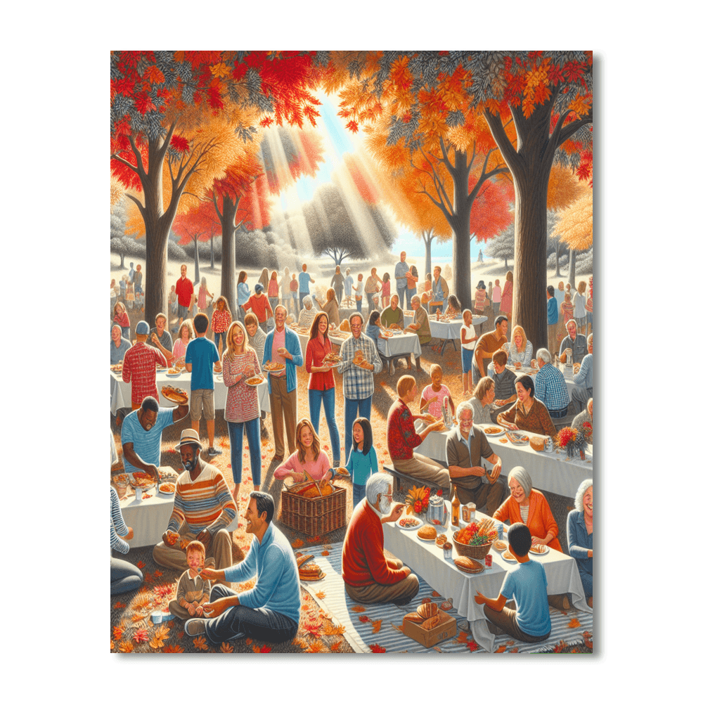 Joyful Autumn Gathering Painting Number Kit